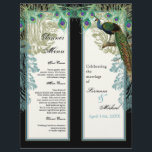 Peacock vintage, Plumes, 2 up, Menu du dîner<br><div class="desc">Ce menu élégant et sophistiqué pour le dîner Mariage allie le meilleur de la tradition et la fraîcheur du contemporain. Ce design d'invitation moderne et sophistiqué a un charme vintage contemporain élégant. Créé avec une sélection d'éléments d'art vintages qui ont été compilés dans un nouveau design par Audrey Jeanne Roberts....</div>