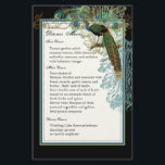 Peacock vintage, Plumes, Menu Dîner Feuille<br><div class="desc">Ce menu élégant et sophistiqué pour le dîner Mariage allie le meilleur de la tradition et la fraîcheur du contemporain. Ce design d'invitation moderne et sophistiqué a un charme vintage contemporain élégant. Créé avec une sélection d'éléments d'art vintages qui ont été compilés dans un nouveau design par Audrey Jeanne Roberts....</div>