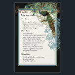 Peacock vintage, Plumes, Menu Dîner Feuille<br><div class="desc">Ce menu élégant et sophistiqué pour le dîner Mariage allie le meilleur de la tradition et la fraîcheur du contemporain. Ce design d'invitation moderne et sophistiqué a un charme vintage contemporain élégant. Créé avec une sélection d'éléments d'art vintages qui ont été compilés dans un nouveau design par Audrey Jeanne Roberts....</div>