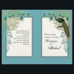 Peacock vintage, Plumes - Programme de mariage<br><div class="desc">Ce programme de mariage élégant et sophistiqué allie le meilleur de la tradition et la fraîcheur du contemporain. Livré à vous comme une feuille plate, vous aurez besoin de plier ou de prendre à une imprimante pour avoir marqué et plié. Cette invitation moderne et sophistiquée a un charme vintage contemporain...</div>