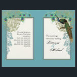 Peacock vintage, Plumes - Programme de mariage<br><div class="desc">Ce programme de mariage élégant et sophistiqué allie le meilleur de la tradition et la fraîcheur du contemporain. Livré à vous comme une feuille plate, vous aurez besoin de plier ou de prendre à une imprimante pour avoir marqué et plié. Cette invitation moderne et sophistiquée a un charme vintage contemporain...</div>