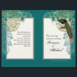 Peacock vintage, Plumes - Programme de mariage<br><div class="desc">Ce programme de mariage élégant et sophistiqué allie le meilleur de la tradition et la fraîcheur du contemporain. Livré à vous comme une feuille plate, vous aurez besoin de plier ou de prendre à une imprimante pour avoir marqué et plié. Cette invitation moderne et sophistiquée a un charme vintage contemporain...</div>