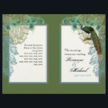 Peacock vintage, Plumes - Programme de mariage<br><div class="desc">Ce programme de mariage élégant et sophistiqué allie le meilleur de la tradition et la fraîcheur du contemporain. Livré à vous comme une feuille plate, vous aurez besoin de plier ou de prendre à une imprimante pour avoir marqué et plié. Cette invitation moderne et sophistiquée a un charme vintage contemporain...</div>