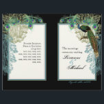 Peacock vintage, Plumes - Programme de mariage<br><div class="desc">Ce programme de mariage élégant et sophistiqué allie le meilleur de la tradition et la fraîcheur du contemporain. Livré à vous comme une feuille plate, vous aurez besoin de plier ou de prendre à une imprimante pour avoir marqué et plié. Cette invitation moderne et sophistiquée a un charme vintage contemporain...</div>