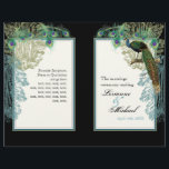 Peacock vintage, Plumes - Programme de mariage<br><div class="desc">Ce programme de mariage élégant et sophistiqué allie le meilleur de la tradition et la fraîcheur du contemporain. Livré à vous comme une feuille plate, vous aurez besoin de plier ou de prendre à une imprimante pour avoir marqué et plié. Cette invitation moderne et sophistiquée a un charme vintage contemporain...</div>