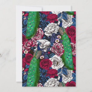 Peacocks dans le jardin rose