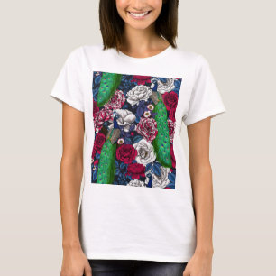 Peacocks dans le jardin rose T-Shirt