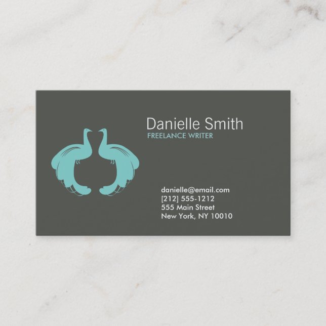 PEACOCKS en Carte de visite AQUA (Devant)