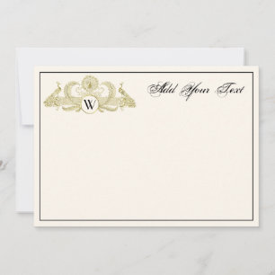 Peacocks vintages Monogram Faux Gold Ivory BG