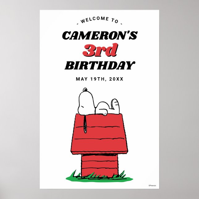 Peanuts Snoopy Dog House Birthday Poster (Devant)
