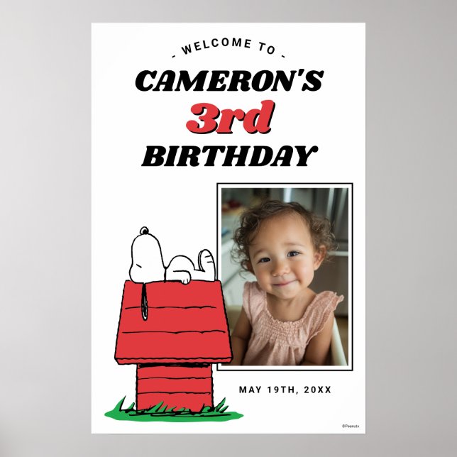 Peanuts Snoopy Dog House Birthday Poster (Devant)