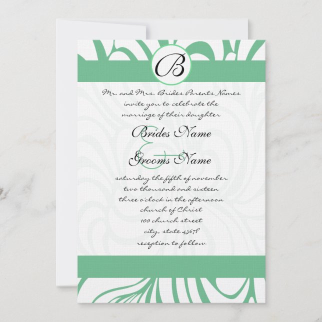 PeaPod Green tourne des invitations de mariage (Devant)