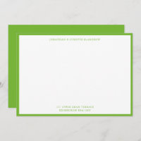 Pear Green Classic Bordure Carte de note plate