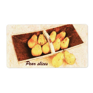 Pear préserve le étiquette de bocal