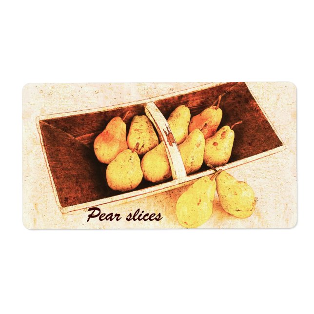 Pear préserve le étiquette de bocal (Devant)