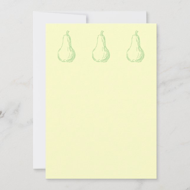 Pear Sketch. Dessin de trait vert clair. (Devant)