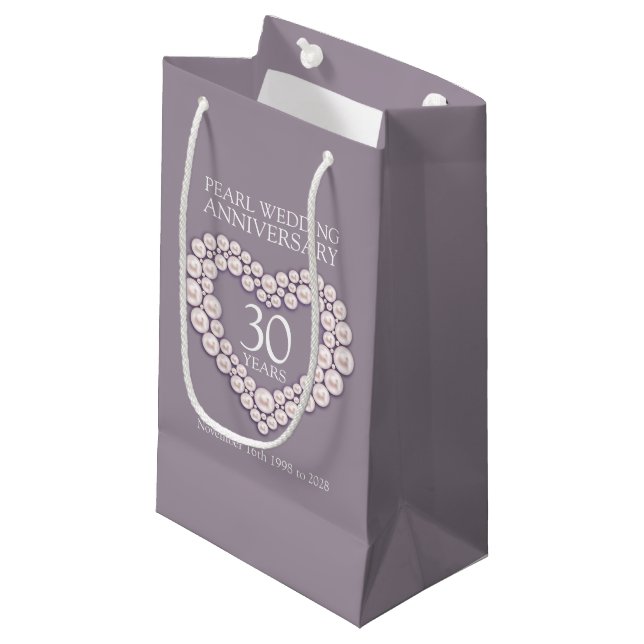 Pearl 30e anniversaire mariage sac photo gris (Devant Angle)