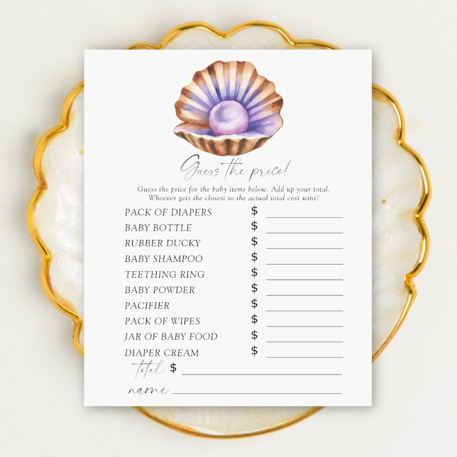 Pearl baby shower - Devinez le prix Game (Créateur téléchargé)