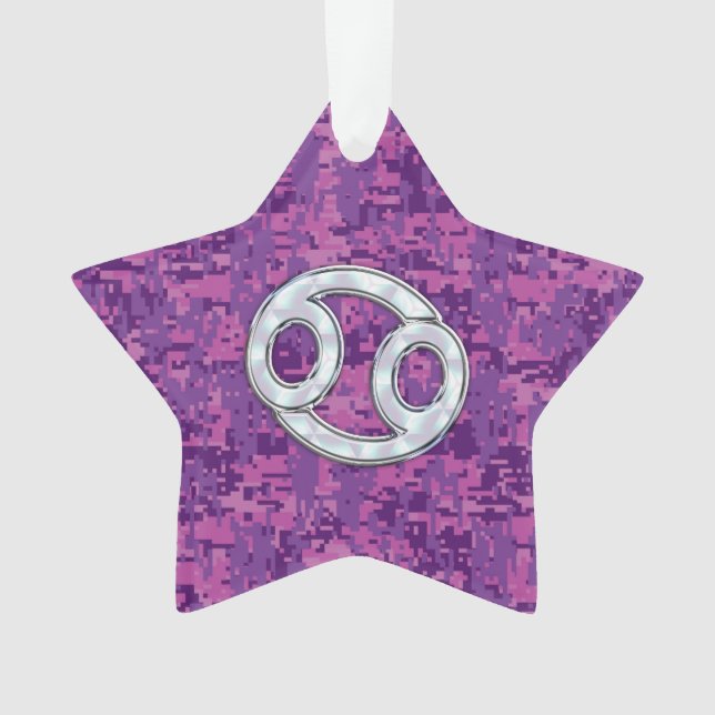Pearl comme cancer Symbole Zodiaque sur Camo numér (devant)