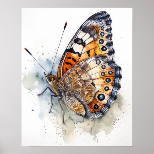 Pearl Crescent Papillon Art Imprimer Poster (Devant)
