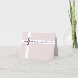 Pearl Cross Merci religieux Carte pour notes