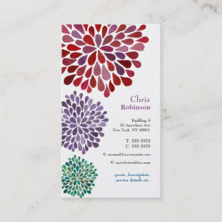 Pearl Dahlia Blossom Burst Floral Carte de visite
