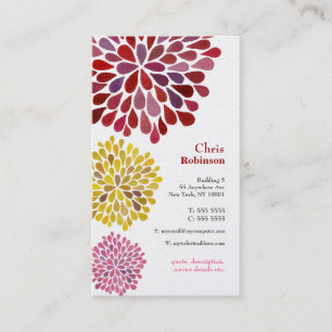 Pearl Dahlia Blossom Burst Floral Carte de visite