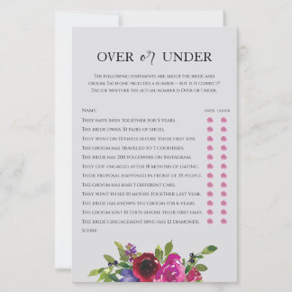 Pearl Grey Floral Aquarelle Jeu Plus ou Moins 