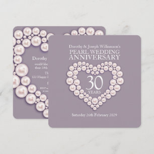 Pearl mariage anniversaire 30 ans invitations de f