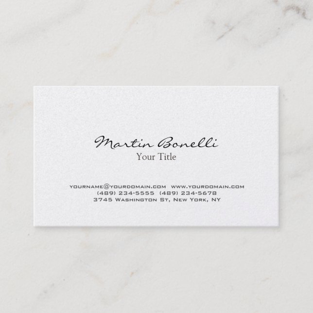Pearl Modern Chic Carte de visite tendance (Devant)