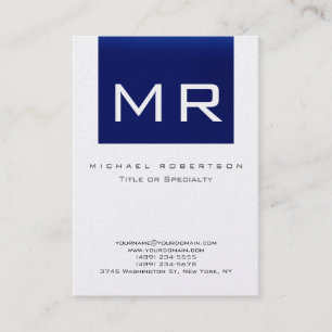Pearl Monogram Bleu strié Carte de visite propre