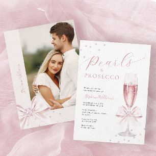 Pearls et Prosecco Photo Invitation de la douche n