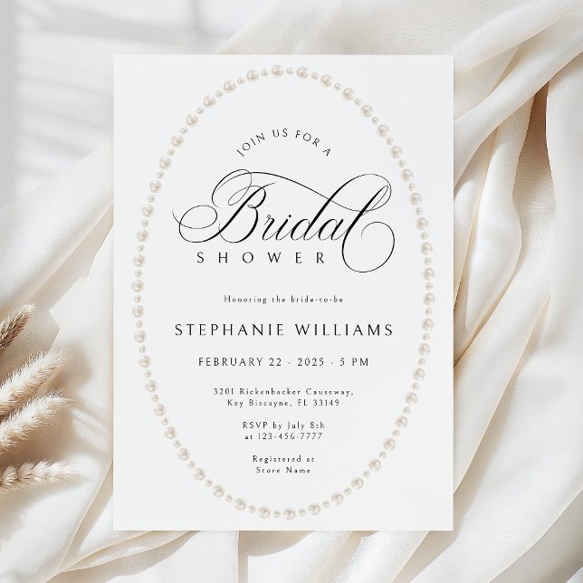 Pearls Frame Bridal Shower Invitation (Créateur téléchargé)