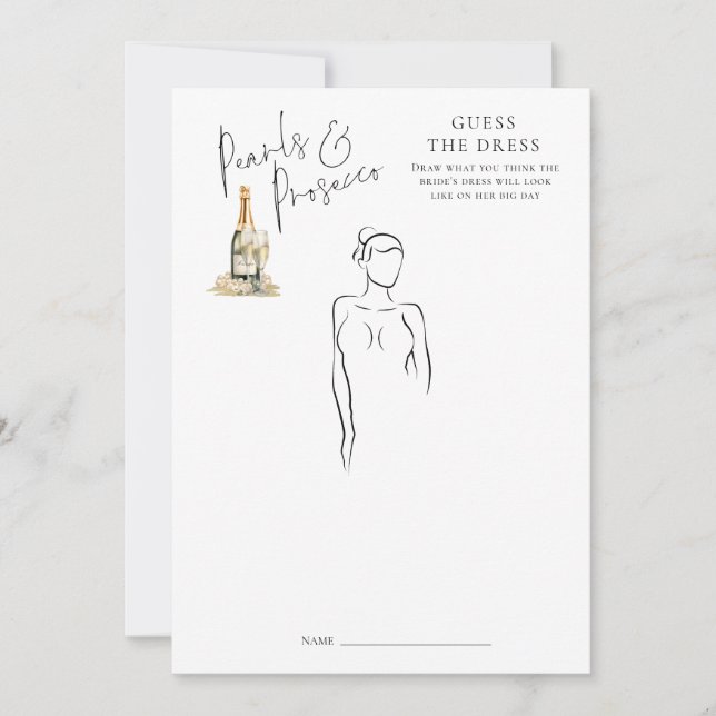 Pearls Guess Dress Fête des mariées Carte de jeu (Devant)