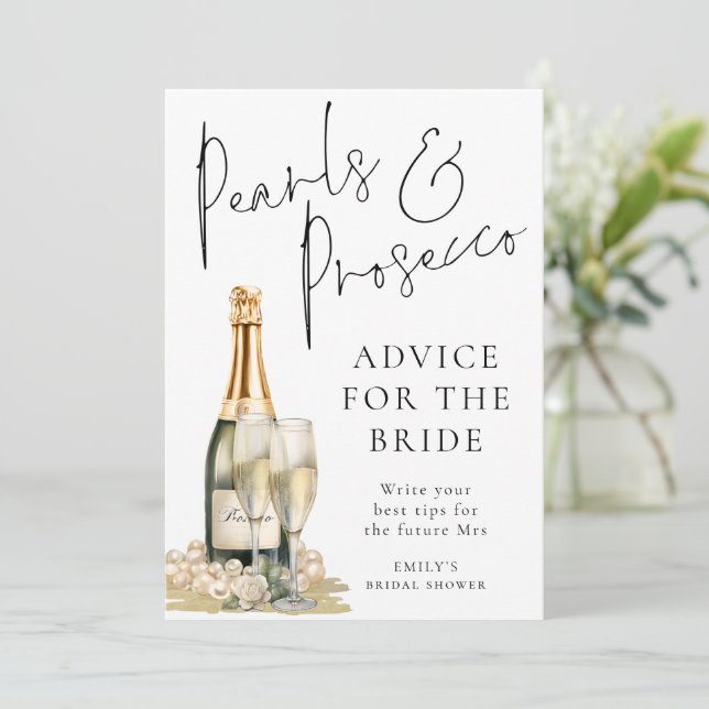 Pearls Prosecco Advice Fête des mariées Carte de j (Debout devant)