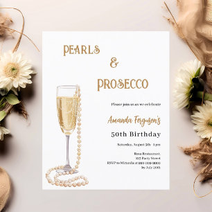 Pearls Prosecco bulle invitation d'anniversaire