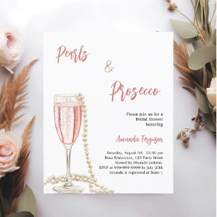 Pearls Prosecco chic rose brune invitation à la do