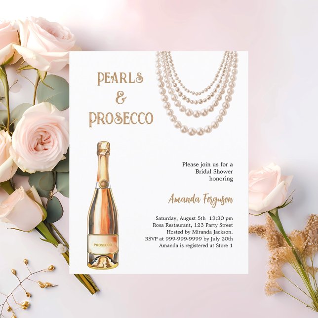 Pearls Prosecco Fête des mariées élégante (Créateur téléchargé)