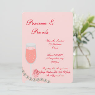 PEARLS & PROSECCO FÊTE DES MARIÉES INVITATION ROSE