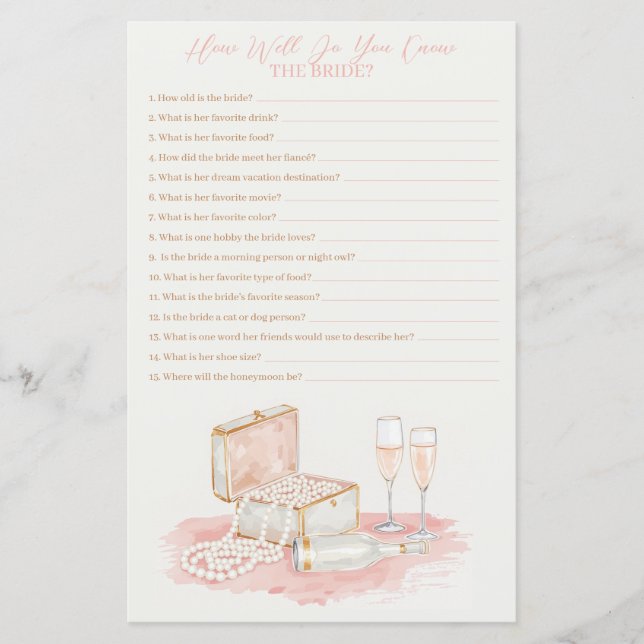 Pearls & Prosecco How Well Do You Know Her Game (Devant)