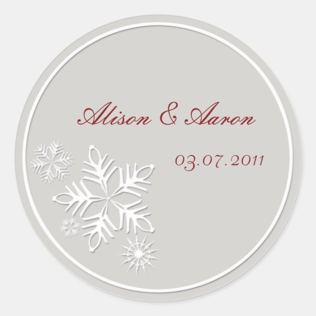 Pearly Snowflakes - Stickers Mariage (Devant)