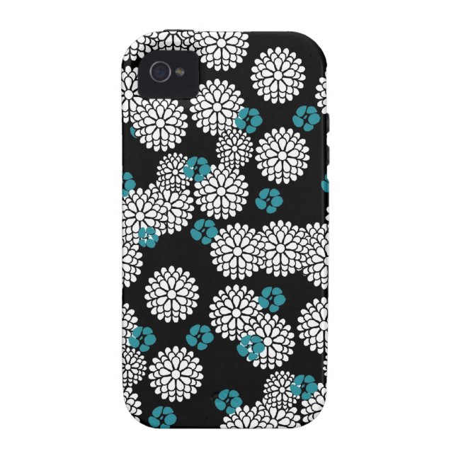 Peau bleue noire blanche de coque iphone de Sakura (Dos)