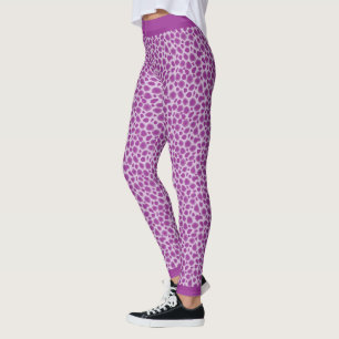 Peau de léopard pourpre Imprimer Leggings
