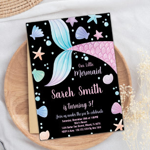 Peau de sirène rose violet - Invitation Anniversai