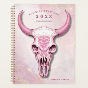 Peau de vache rose et or Planner personnel