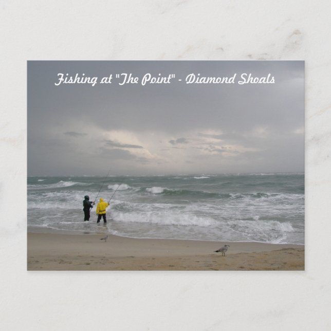 Pêche à Diamond Shoals OBX Carte postale (Devant)