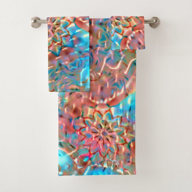 Pêche à la floraison et aqua sous verre martelé (En situation)