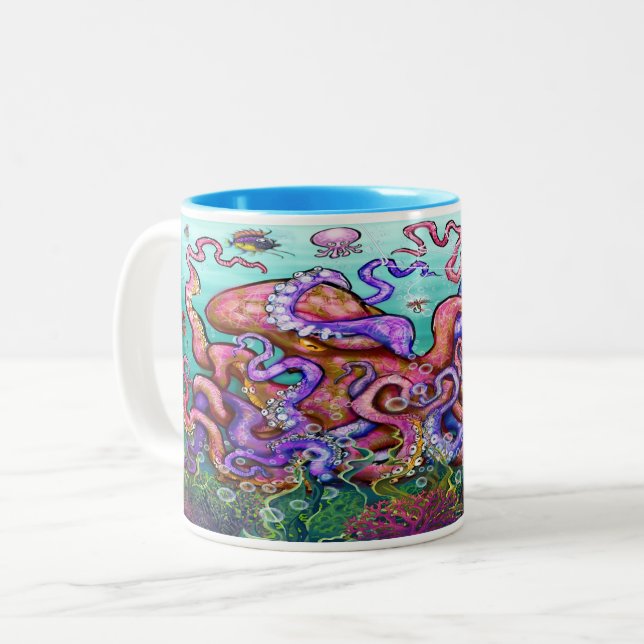 Pêche à la mouche Mug à café à deux tons (Devant gauche)