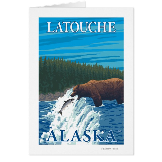 Pêche à l'ours dans la rivière - Latouche, Alaska (Devant)