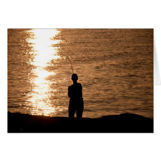 Pêche au coucher du soleil